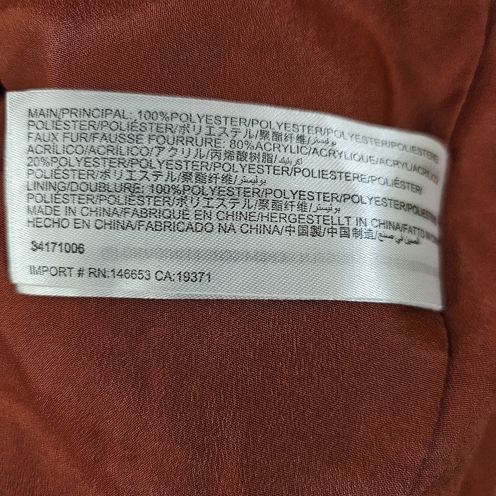 Anthropologie Keepsake Wool and Faux Fur Coat - X-Large Reddish Orange - Picture 3 of 15